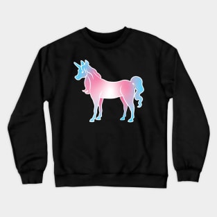 Trans Pride Unicorn on Black Crewneck Sweatshirt